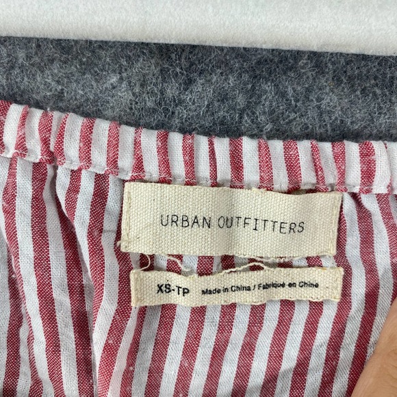 Urban Outfitters Midi Dress XS Colorblock Seersucker Striped Off Shoulder - Picture 9 of 13